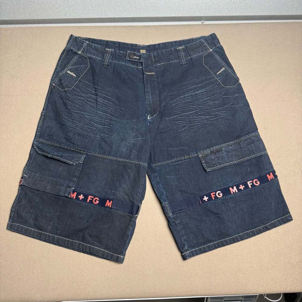 Marithe Francois Girbaud M+FG Vintage Y2K Cargo Denim Jorts Size 44